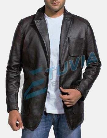 Men Leather Blazer